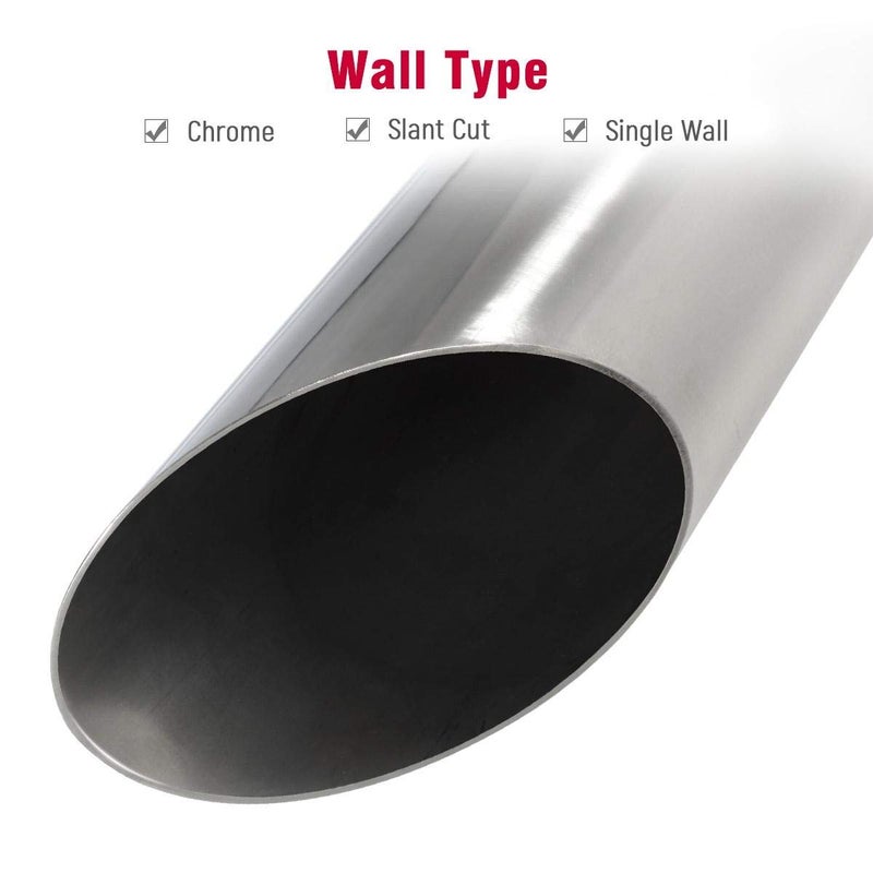 Upower Exhaust Tip 2.25" Inlet 3" Outlet 16" Long Weld On Tailpipe 2 1/4" to 3" for Car Trucks Universal 304 Polished Stainless Steel Angle Cut - Image 5